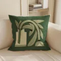 Moderner grüner Kissenbezug mit abstraktem Pflanzenkunst-Design für Sofa und Wohnkultur. - LZDA07