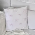 Korean style sweet bow print pillowcase soft white cushion cover for sofa bedroom decor cute - Double-Sided 35x35 (No Insert) / BBGM01