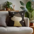 Bonito cojín de perro, suave cojín de sofá bichon frise, cojín decorativo para el hogar. - Doble Cara 35x35cm (Solo Funda) / Estilo Perro Oscuro 5