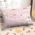 Cuscino educativo rosa con tabelle di pinyin e matematica, design carino per la camera dei bambini. - DBBS09