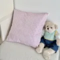 Korean aesthetic pink white striped pillow cover soft cushion case for sofa bedroom dorm decor - Double-Sided 35x35 (No Insert) / BBGM04