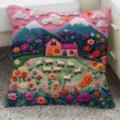 Funda de cojín decorativa con un hermoso motivo de paisaje bordado en 3D para el sofá. - Doble Cara 35x35cm (Solo Funda) / BBGR14