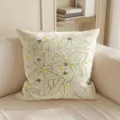 Gruenes botanisches besticktes Kissen fuer gemuetliches Sofa und Wohnzimmer Heimtextil. - LZDA10