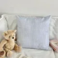 Blue and white striped pillowcase, cozy sofa cushion cover for home decor or dorm use. - BBGM05