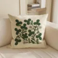 Grünes Kissen mit Pflanzenmuster, weicher Stoff Sofakissen für Wohnzimmer Schlafzimmer Deko. - LZDA12