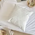 Korean style pink polka dot pillowcase, aesthetic soft sofa cushion cover for bedroom decor. - BBGM08