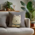 Cojín decorativo con diseño de perro blanco cojín de sofá gris decoración hogar - Doble Cara 35x35cm (Solo Funda) / Estilo Perro Gris 12