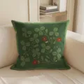 Gruener Zierkissen mit botanischem Klee-Blattmuster, stilvolles Sofa- und Bettkissen im Wohnzimmer. - LZDA16