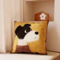 Retro Cartoon Hund Kissen, niedliches Tier Kissen fuer Sofa Wohnzimmer, Vintage Stil. - 35x35 cm (Ohne Kissenkern) / SBZA050701