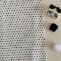 White fabric with black star pattern, cute photography background cloth for desktop and table. - 30x20 cm (Multifunctional Pot Mat) / SZBA003203