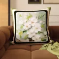 Retro style decorative throw pillow with oil painting floral pattern for sofa living room. - SBZA050410