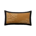 New Chinese style rectangular lumbar pillow with elegant pine tree pattern and black border. - LZEW12