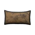 Chinese style bamboo print lumbar pillow cover, black and gold decorative sofa cushion. - LZEW15