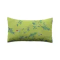 Green lumbar throw pillow with bamboo and bird pattern for living room sofa and bed decor - LZEW17
