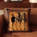 French vintage retro luxury throw pillow cover with artistic horse design for sofa decor. - 35x35cm (Without Core) / SBZA001504