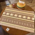 Cute strawberry cake bear pattern cotton linen placemat Korean style retro checkered table cloth - 40x30 cm / Plaid Bear(MZBA003804)