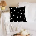 Black and white polka dot throw pillow for living room sofa home decor soft cushion cover - 45*45cm (Pillowcase + Core) / QCW17