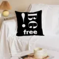 Fodera per cuscino in lino nero con scritta Be free, copricuscino moderno per divano. - QCW16