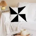 Cuscino decorativo geometrico in bianco e nero, cuscino moderno per divano e arredamento casa. - QCW15