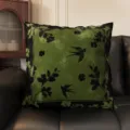 Vintage green throw pillow with swallow and leaf pattern for modern sofa home decor cushion - 45*45cm (Cover + Insert) / K Green Impression 08