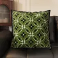 Vintage green throw pillow with retro geometric pattern for sofa, living room and car decor. - 45*45cm (Cover + Insert) / K Green Impression 09