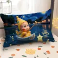 Cute cartoon star boy print throw pillow, soft plush bedroom sofa bed cushion gift. - DAYP14