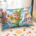 Cartoon dinosaur print rectangular decorative pillow, cute soft plush cushion for bedroom sofa. - DAYP15