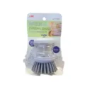Ergonomic liquid dispensing kitchen brush with grey bristles and retail card packaging - 1PCS / Gray