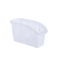 Weißer Aufbewahrungskorb aus Kunststoff im japanischen Stil für Küche und Vorratskammer - Hoher Stil (25x11x17cm) / Transparent