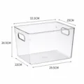 Grand bac de rangement carré en acrylique transparent et vase à fleurs sans couvercle - 1 Pièce/Paquet (33.5x25x20.5cm)
