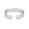 Verstellbarer Ring aus 925er Sterlingsilber mit Stern- und Wellengravur - Größe 5 / Sternenbahn Ring