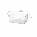 Detailed size view of transparent U-shaped storage box, 24x17x11cm acrylic bin - 24cm x 17cm x 11cm