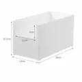 Grand bac de rangement blanc en plastique pour placard de cuisine et tiroir de rangement - Boîte avec Ouverture en U Frontale / Grand Large
