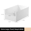 Organisateur de tiroir en plastique blanc extra large pour placard et bureau de cuisine - Modèle Fixe Extra Large Approfondi (Réf 4408)