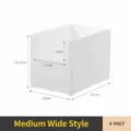 Bac de rangement en plastique blanc pour placards de cuisine, taille 21x14x15,2cm - Boîte avec Ouverture en U Frontale / Moyen Large