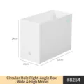 Caja organizadora blanca rectangular para armario profundo con asa, 32x15x24cm - 32x15x24cm