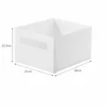 Grande boîte de rangement rectangulaire blanche pour tiroir de placard avec poignées - Boîte Rectangulaire à Trou Ovale / L