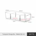 Organisateur en PET transparent moyen avec 3 compartiments amovibles et sans couvercle - Moyen Sans Couvercle 3 Compartiments Amovibles (#4779) / 1 Pièce/Paquet (35.5x13.8x8.6cm)