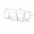 Grand bac de rangement en PET transparent à 3 compartiments avec diviseurs, 38 cm - 1 Pièce/Paquet (38x19.7x11cm)
