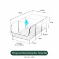 Boîte de rangement transparente en PET à 3 compartiments avec diviseurs amovibles - 1 Pièce/Paquet (28x14.2x9cm)