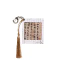 Chinese vintage style PET reversal film keychain with golden tassel and metal ring pendant gift. - Lantingji Xu
