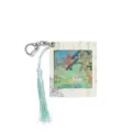 Chinese style retro PET photo frame keychain with elegant tassel aesthetic gift pendant - Xunyang Farewell Illustration