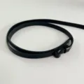 Black thin belt for women minimalist adjustable leather dress sweater waist accessory detail - Black (Strap Only)
