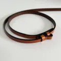 Cintura sottile in pelle minimalista da donna, elegante cintura regolabile per abito. - Cammello (solo cinturino)