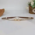 Sweet pearl buckle thin waist belt for women dress matching versatile decorative small belt - Gold