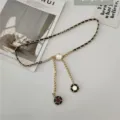Elegante catena da vita con perle per donna, cintura chic in pelle e metallo fine. - #275 nero