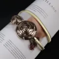 Catena da vita elastica in metallo dorato da donna, elegante accessorio per abito a doppia rosa - 60CM / #281 oro