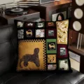 Mid-century modern throw pillow retro luxury sofa cushion vintage floral leopard print - Double Sided 35x35cm (Cover Only) / BBDY01