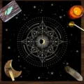 Mantel de tarot negro con patrón de astrología de sol luna celestial dorada estera de altar. - 60x60 cm (paño de cobertura pequeño) / XZB08