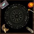 Astrology Tarot Tablecloth Altar Cloth Zodiac Divination Mat Celestial Starry Game Pad - 60x60 cm (Small Cover Cloth) / XZB05